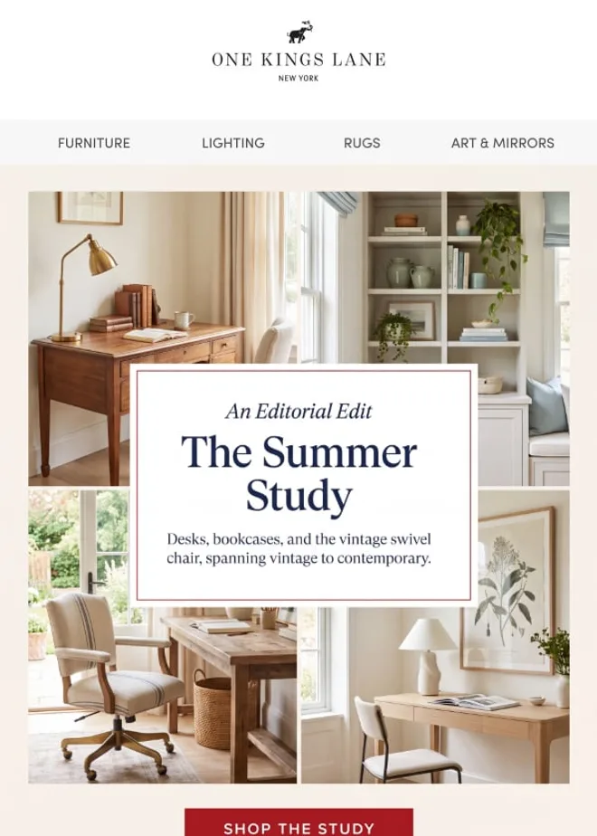 One Kings Lane email created by LTV.ai