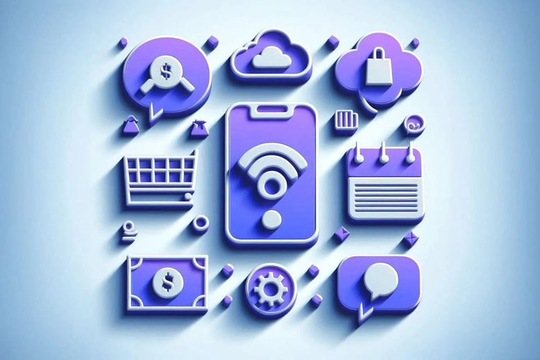 symbols representing "post purchase SMS flows" for ecommerce brands