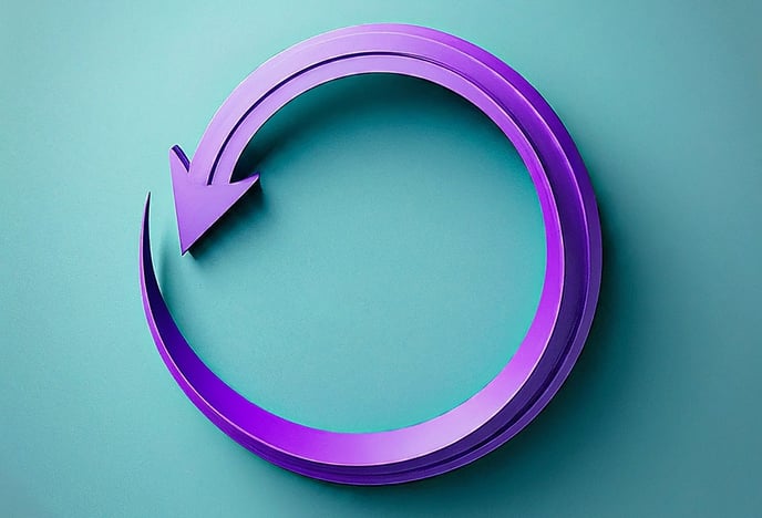 An arrow going in a circle representing customer retention in ecommerce brands