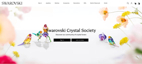Swarovski Crystal Society Paid Loyalty Program Platform Image