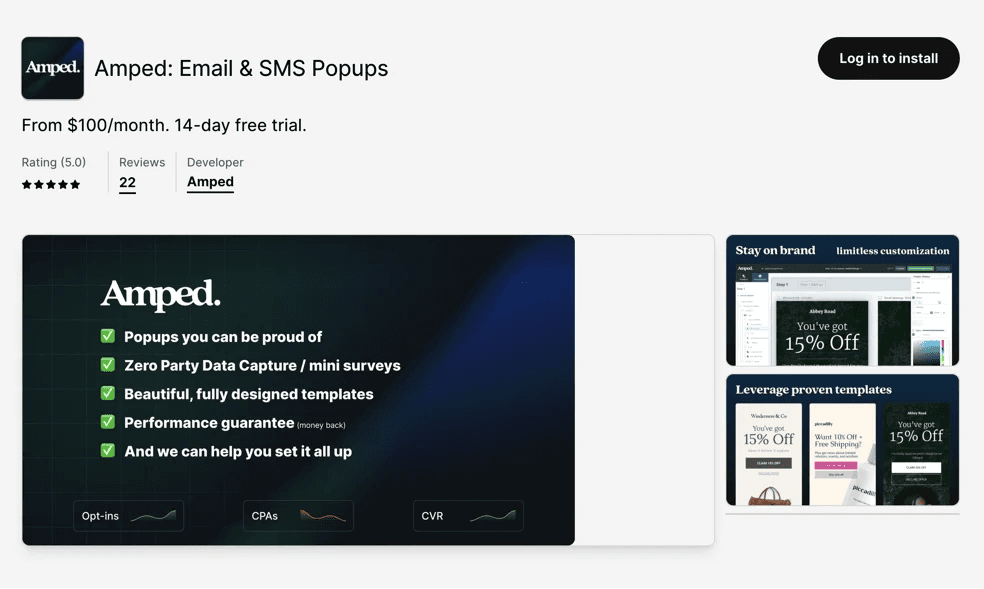 Amped pop-up app icon representing balanced visitor attention capture without disrupting the shopping experience