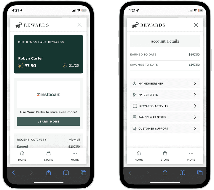 One Kings Lane loyalty program results showing 12.37 percent membership conversion rate